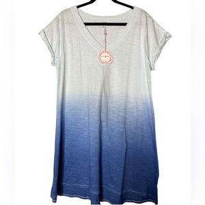 Umgee Ombre V-Neck Shirt Dress